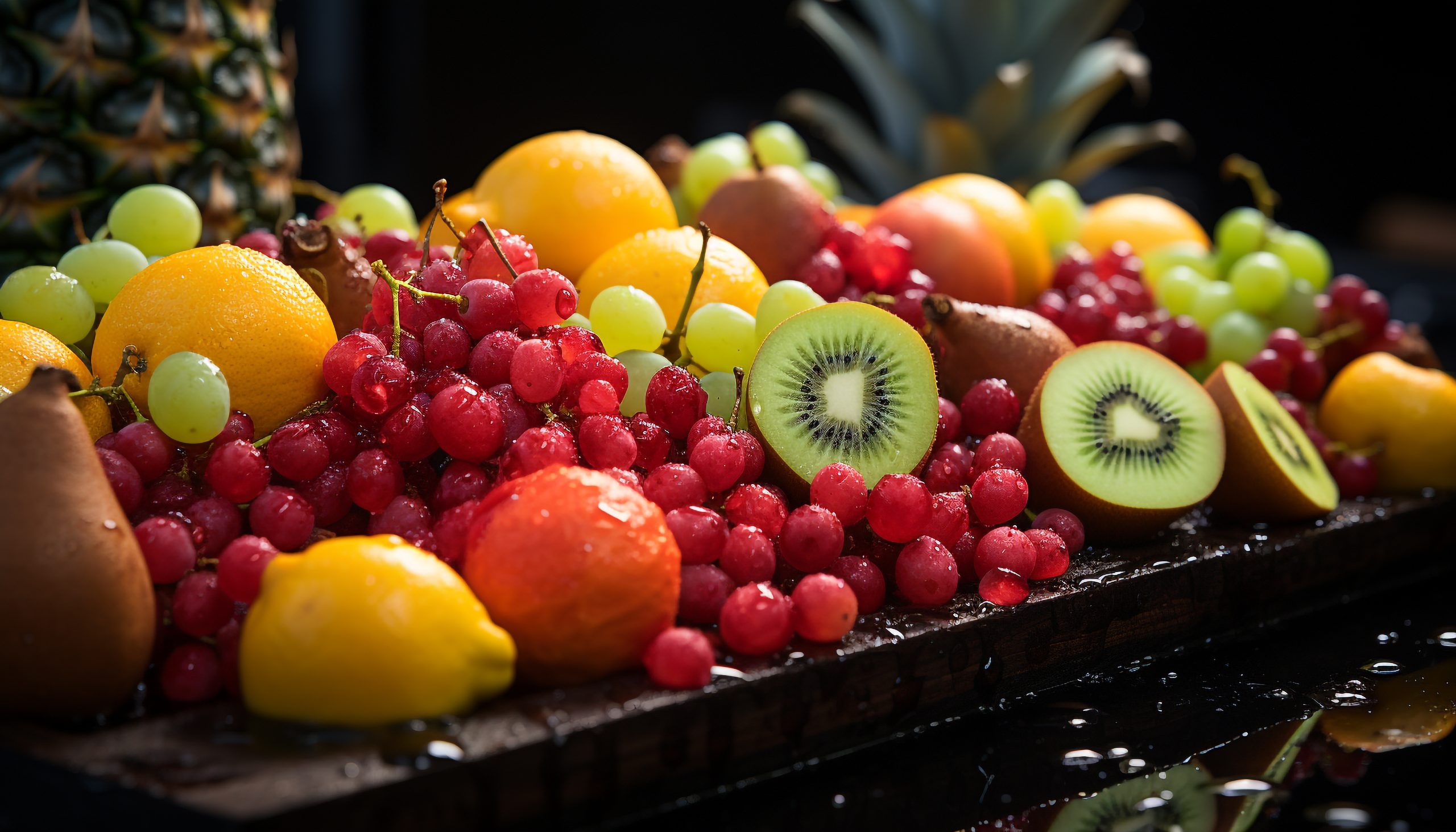 freshness summer fruits vibrant wooden plate generated by artificial intelligence scaled